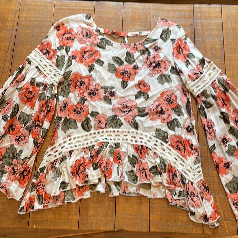 NWOT Stunning Laurie Felt Boho Floral Blouse - XXS
